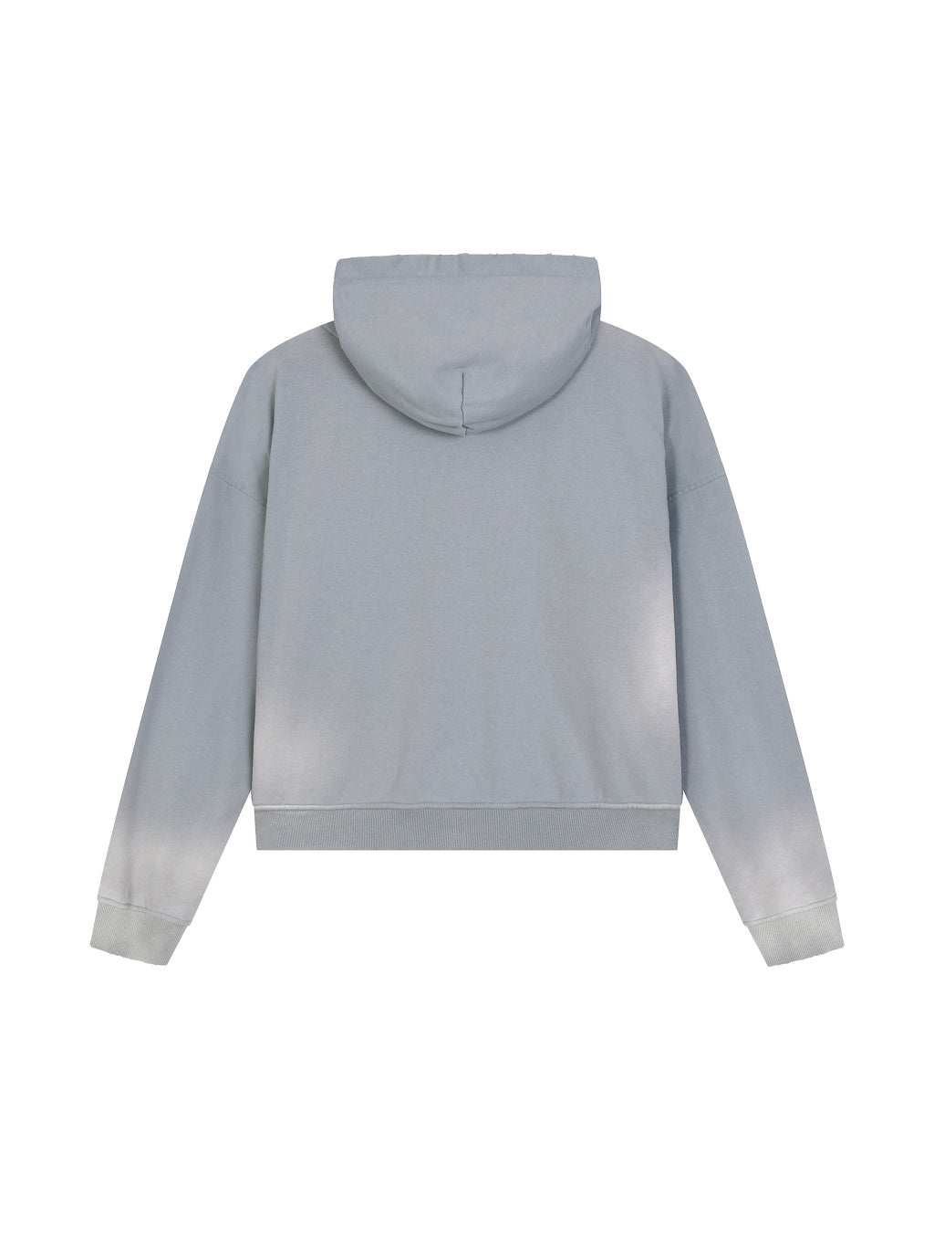 Sun Fade Frayed Raw Edge Fleece Zip Hoodie